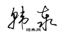 駱恆光韓泰草書個性簽名怎么寫