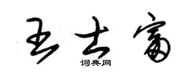 朱錫榮王士富草書個性簽名怎么寫