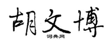 曾慶福胡文博行書個性簽名怎么寫