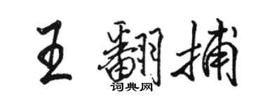 駱恆光王翻捕行書個性簽名怎么寫