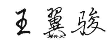 駱恆光王翼駿行書個性簽名怎么寫