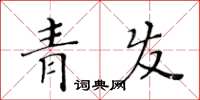 黃華生青發楷書怎么寫