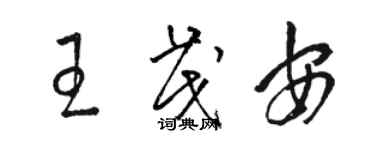 駱恆光王茂安草書個性簽名怎么寫