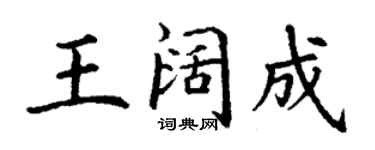 丁謙王闊成楷書個性簽名怎么寫