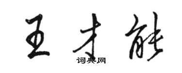 駱恆光王才能行書個性簽名怎么寫