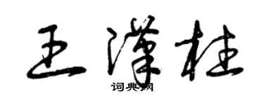 曾慶福王漢柱草書個性簽名怎么寫