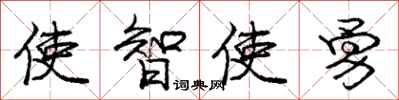 龐中華使智使勇行書怎么寫