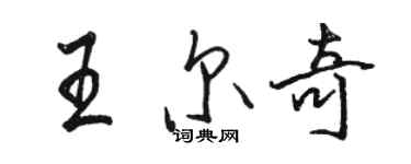 駱恆光王爾奇行書個性簽名怎么寫