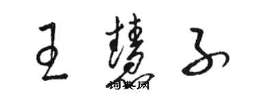 駱恆光王慧子草書個性簽名怎么寫