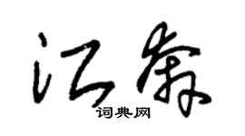 朱錫榮江奔草書個性簽名怎么寫