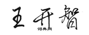 駱恆光王開智行書個性簽名怎么寫