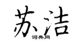 丁謙蘇潔楷書個性簽名怎么寫