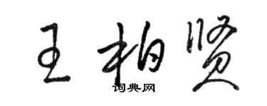 駱恆光王柏賢草書個性簽名怎么寫