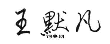 駱恆光王默凡行書個性簽名怎么寫