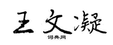 曾慶福王文凝行書個性簽名怎么寫