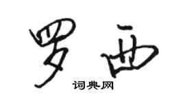 駱恆光羅西行書個性簽名怎么寫