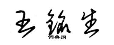朱錫榮王銘生草書個性簽名怎么寫