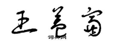 曾慶福王益富草書個性簽名怎么寫