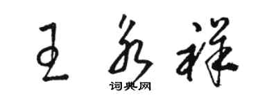 駱恆光王永祥草書個性簽名怎么寫