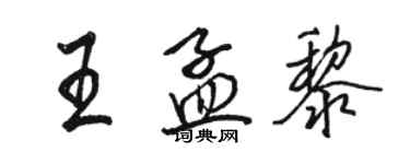 駱恆光王孟黎行書個性簽名怎么寫