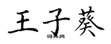 丁謙王子葵楷書個性簽名怎么寫