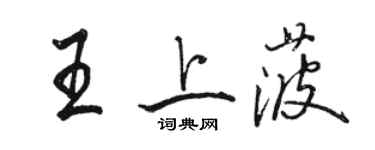 駱恆光王上菠行書個性簽名怎么寫