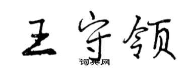 曾慶福王守領行書個性簽名怎么寫