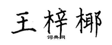 何伯昌王梓椰楷書個性簽名怎么寫