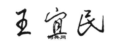 駱恆光王宜民行書個性簽名怎么寫