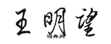 駱恆光王明望行書個性簽名怎么寫