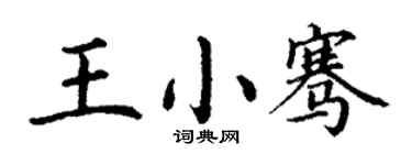 丁謙王小騫楷書個性簽名怎么寫