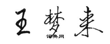 駱恆光王夢來行書個性簽名怎么寫