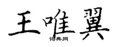 丁謙王唯翼楷書個性簽名怎么寫