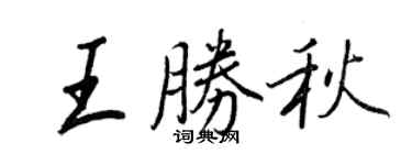 王正良王勝秋行書個性簽名怎么寫