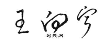 駱恆光王向寧草書個性簽名怎么寫