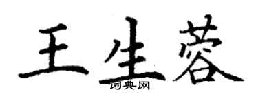 丁謙王生蓉楷書個性簽名怎么寫