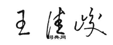 駱恆光王佳峻草書個性簽名怎么寫
