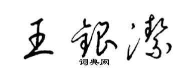 梁錦英王銀潔草書個性簽名怎么寫