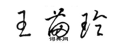 駱恆光王苗玲草書個性簽名怎么寫