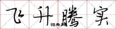 段相林飛升騰實行書怎么寫