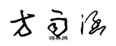 朱錫榮方雨涵草書個性簽名怎么寫