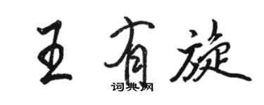 駱恆光王有旋行書個性簽名怎么寫