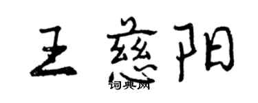 曾慶福王慈陽行書個性簽名怎么寫