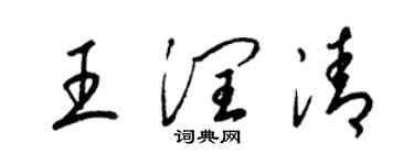 梁錦英王潤清草書個性簽名怎么寫