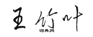 駱恆光王竹葉行書個性簽名怎么寫