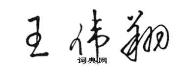 駱恆光王偉翔草書個性簽名怎么寫