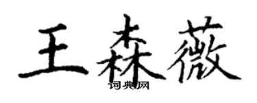 丁謙王森薇楷書個性簽名怎么寫