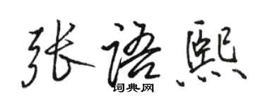 駱恆光張語熙行書個性簽名怎么寫