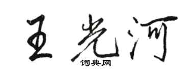 駱恆光王光河行書個性簽名怎么寫