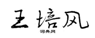 曾慶福王培風行書個性簽名怎么寫